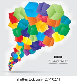 Illustration of different colored cubes for background