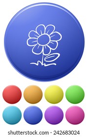 Illustration of different colors of flower icons