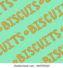 Illustration of different cookies biscuits with text