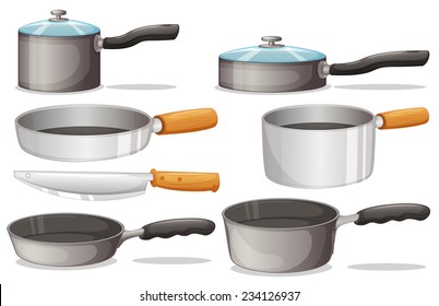 Illustration of different cooking equipments