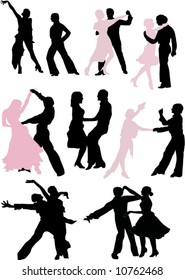 illustration with different dancer silhouettes