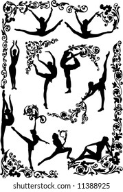 Illustration mit verschiedenen Tanzsilhouetten