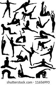 Illustration mit verschiedenen Tanzsilhouetten