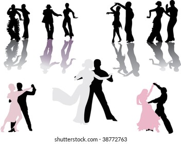 ilustración con diferentes siluetas danzantes