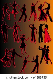 illustration with different dancer silhouettes