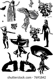illustration with different dancer silhouettes