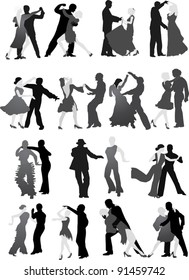 Illustration mit verschiedenen Tanzsilhouetten
