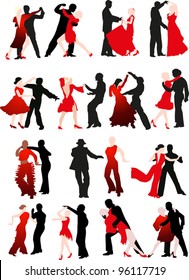 ilustración con diferentes siluetas danzantes