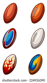 Illustration of different design of football