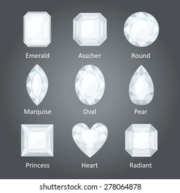 Illustration of the different diamond shapes.