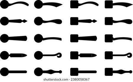 Illustration of different door knobs isolated on white