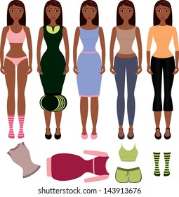 illustration of different dresses