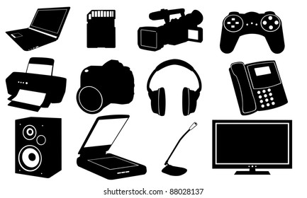 illustration of different electronics