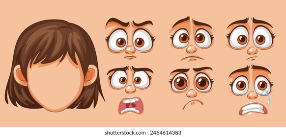 Illustration of different emotional expressions