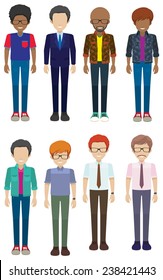Illustration of different faceless men