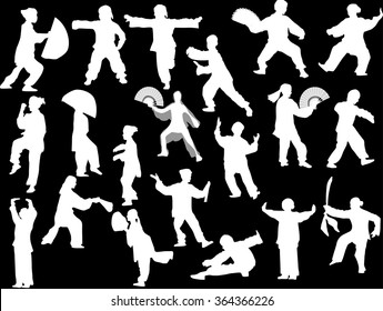 All People Activity Silhouettes Vector Illustration Stock Vector ...