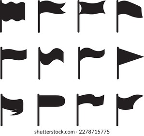 Illustration of different flags isolated on white