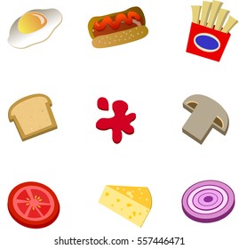 illustration of different food