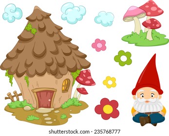 Illustration of Different Items Commonly Associated With Gnomes