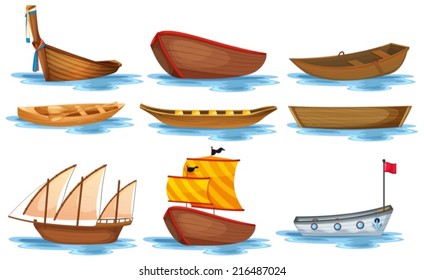 Illustration different kind boats
