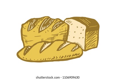 Illustration of different kind of bread