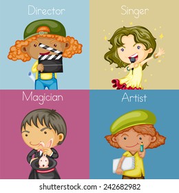 Illustration of different kind of occupations