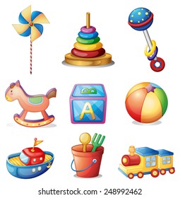 Illustration of different kind of toys