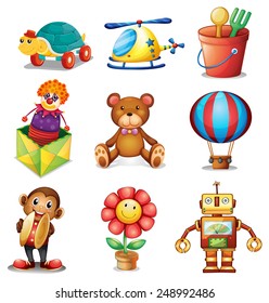 Illustration of different kind of toys