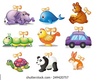 Illustration of different kind of toys