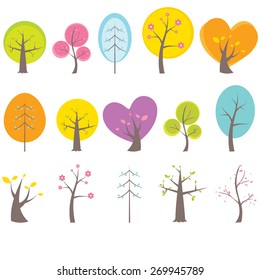 Illustration of different kind of tree