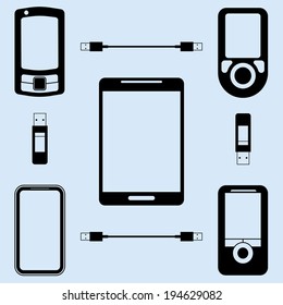 illustration of different models of phones