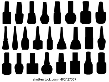 Illustration of different nail polish bottles isolated on white