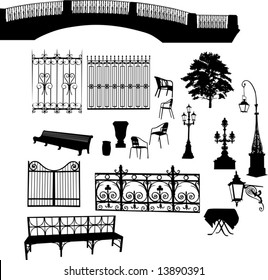 illustration with different park elements
