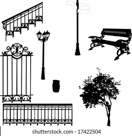 illustration with different park elements