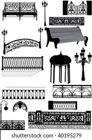illustration with different park elements