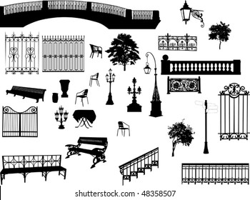 illustration with different park elements