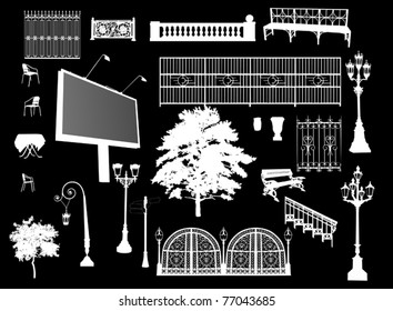 illustration with different park elements
