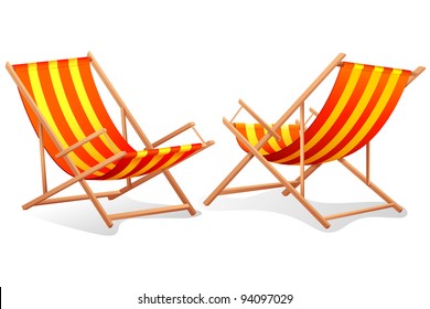 illustration of different perspective of beach chair on white background