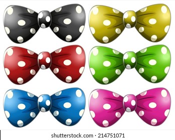 Illustration of different polka dot bow tie