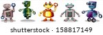 Illustration of the different robot designs on a white background