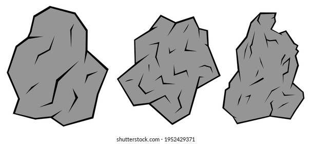 ilustración de diferentes rocas aisladas en blanco
