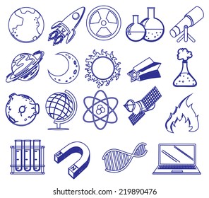 Illustration of the different science images on a white background 