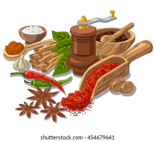 Spices Flavors Stock Vector (Royalty Free) 341734343