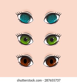 Illustration of different set of eyes