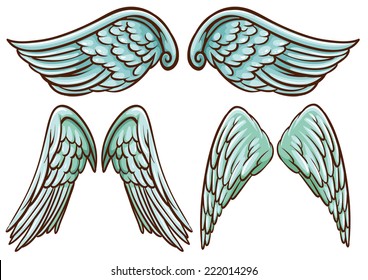 Illustration of different set of wings