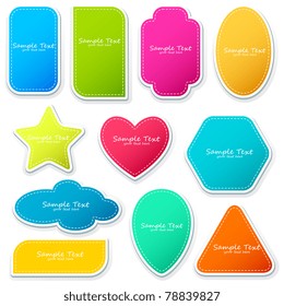 Illustration Of Different Shape Sticker On Isolated Background