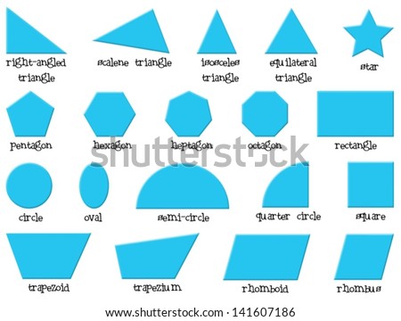 Illustration of the different shapes on a white background