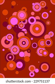 Illustration of different size circles in red , burgundy and pink.  EPS vector format.