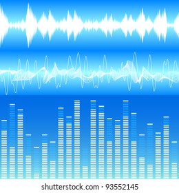 illustration of different soundwave visualisations