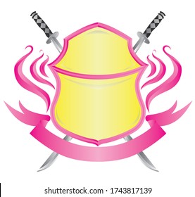 illustration different steel shields isolated white